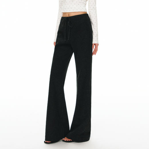 Ariseism 美式复古炭灰色修身阔腿加绒运动裤女春季新款长裤子 商品图1