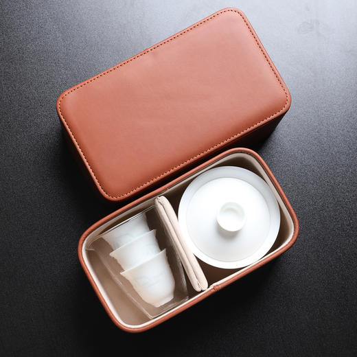 帆书文创·”水面清圆“玲珑瓷盖碗茶具套装 商品图5