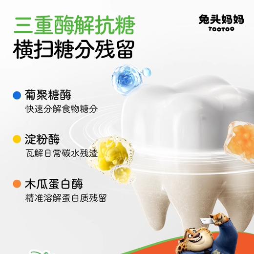 兔头妈妈儿童抗糖防蛀果味牙膏60g蜜瓜味/葡萄味/草莓 商品图3