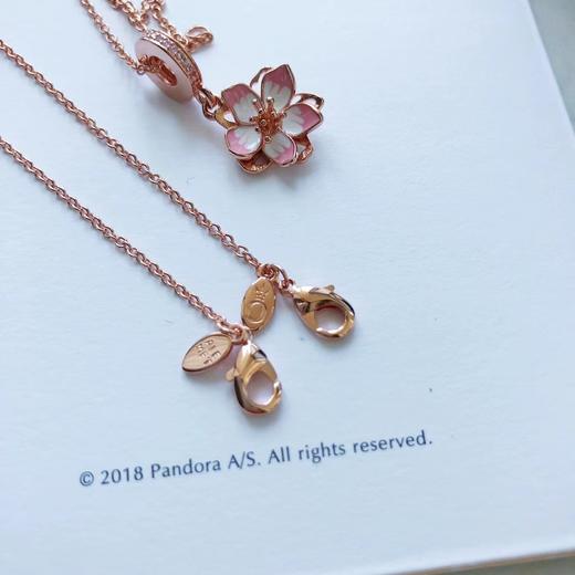 F020514少女心爆棚立体设计渐变粉樱花飞舞项链 商品图8