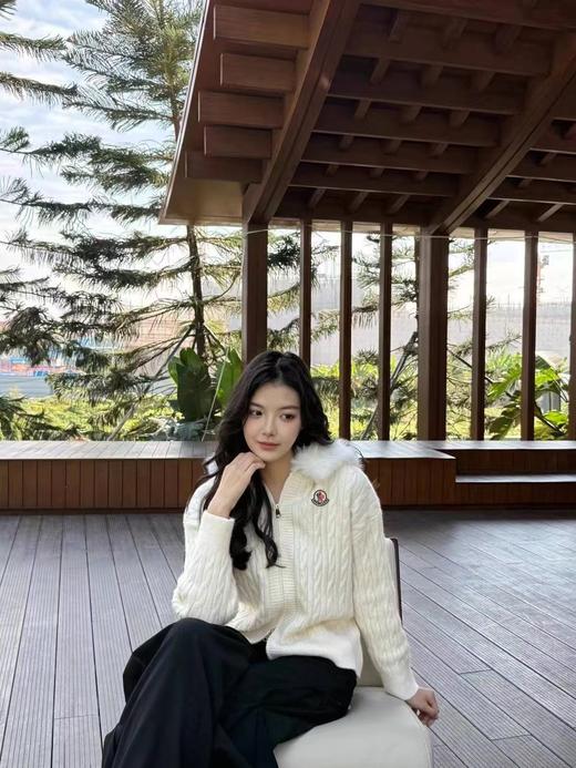 F020541绞花毛领刺绣拉链针织毛衣外套开衫 商品图11