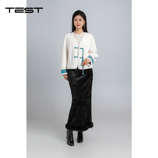 春上新温柔风白色仿水貂绒绒外套2261018 商品图1