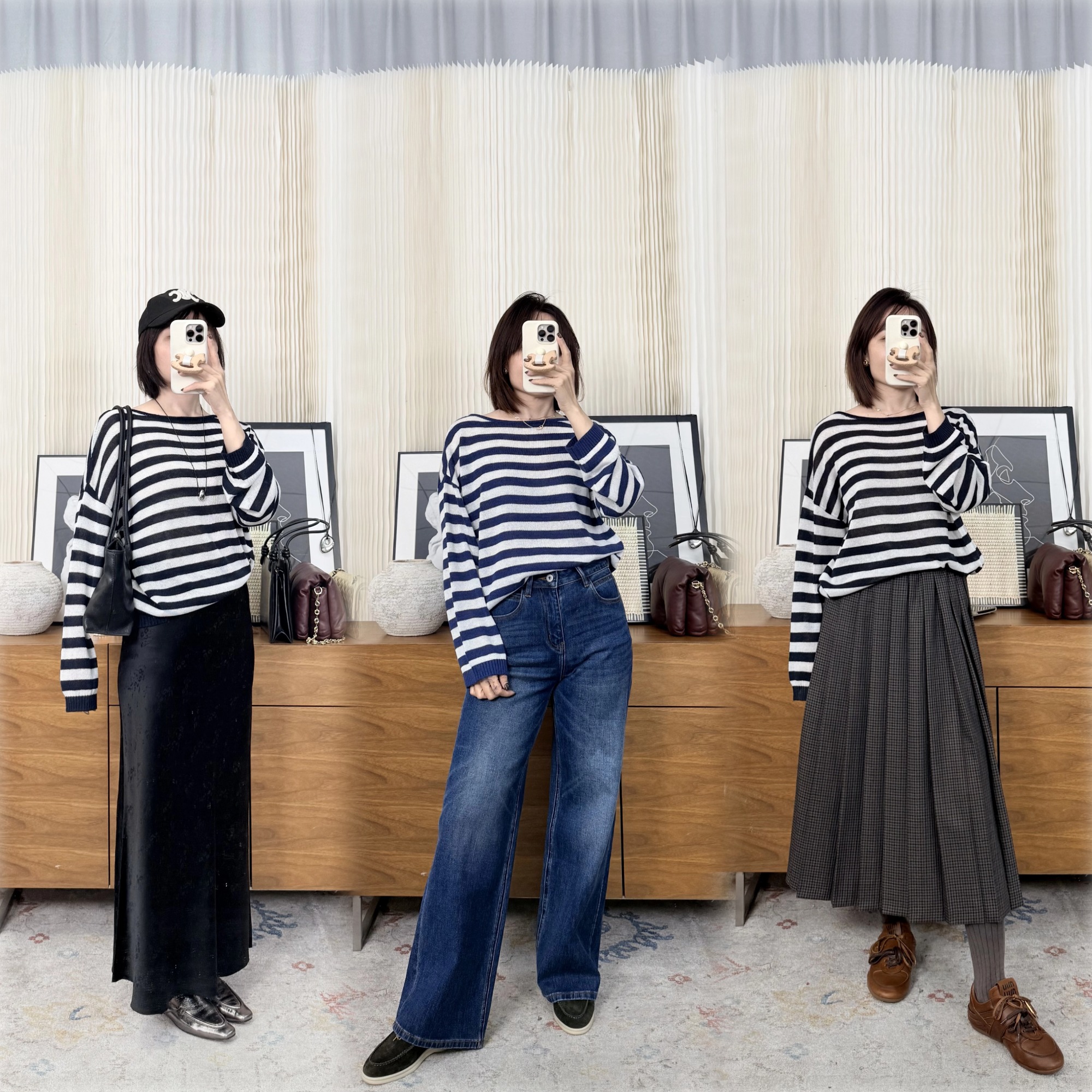 【贝拉推荐】奔赴向往 纸片人既视感针织T 三色条纹 法式海军魂 超好穿的针织T