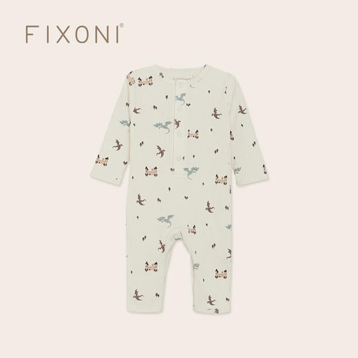 【云优选】FIXONI 婴幼儿长袖罗纹睡衣连体衣-限时清仓 商品图0