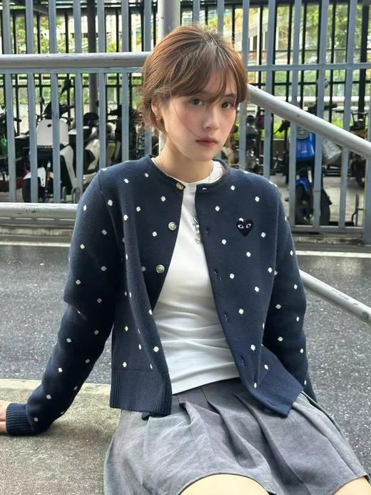 F020544日系松弛感单穿内搭波点针织开衫 商品图4