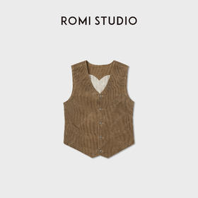 ROMI STUDIO“英伦复古”做旧灯芯绒条纹舒适叠穿马甲 RWCWWT6537