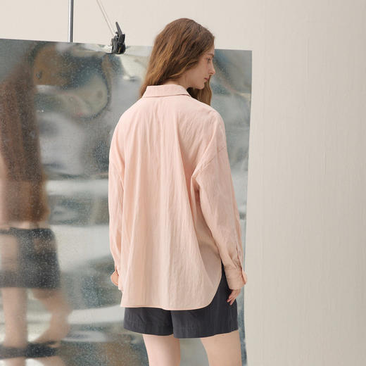 谜底大廓形衬衣长袖2026春季新品娃娃领立体花朵衬衫女261MC0065 商品图2