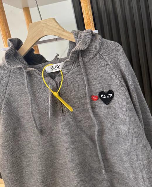 F020550休闲甜美红色爱心+眼睛刺绣图案连帽针织开衫 商品图11