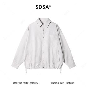 SDSA男装2026新款高贵轻奢韩版简约下摆松紧翻领夹克外套百搭上衣