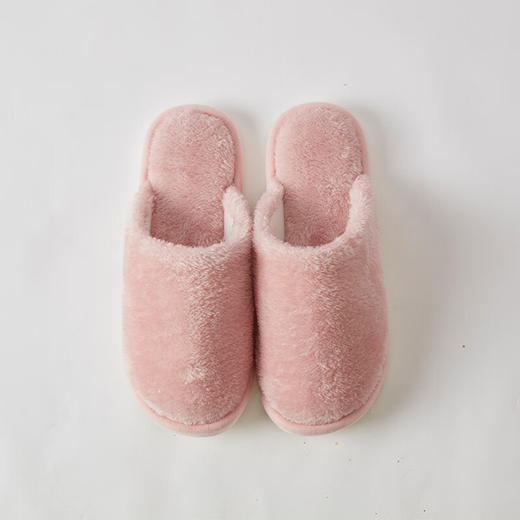 NITORI宜得利家居 秋冬季室内居家保暖素色毛绒纯色拖鞋 商品图0