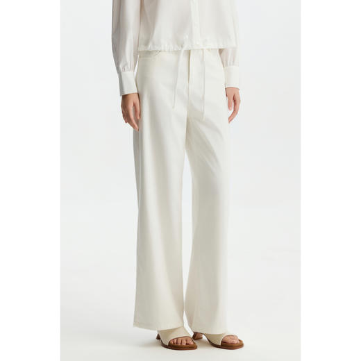 商场同款PURE TOUCH女装26春夏新款高腰牛仔裤白色复古直筒长裤 商品图6