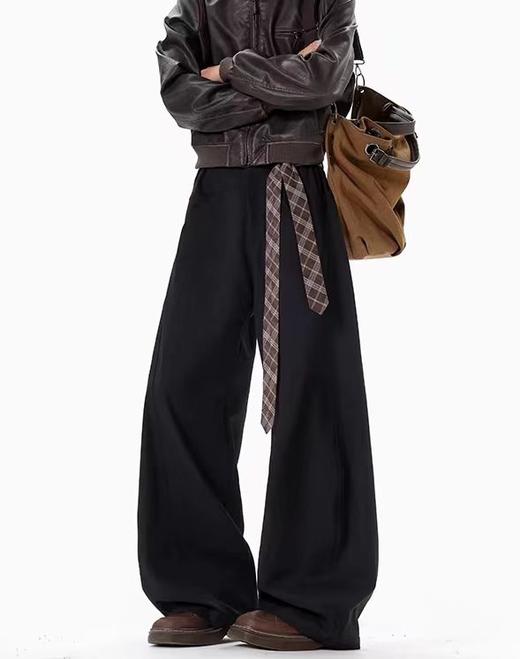 F020533时尚腰带西裤弯刀裤高质量百搭长裤情侣款 商品图3