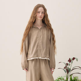 谜底大廓形外套长袖2026年春季新品轻薄百搭拼接蕾丝女261MW0039