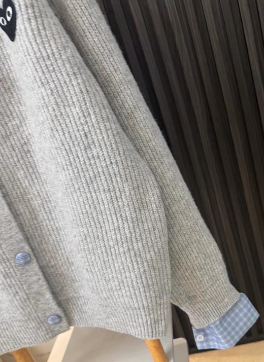 F020548自带温柔的肌理感灰色立领针织开衫 商品图11
