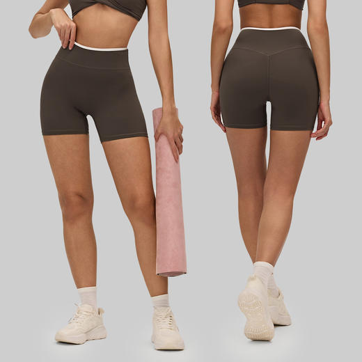 YOGACODE【火树银花系列】紧身撞色瑜伽短裤女高腰蜜桃提臀健身裤女DWS516189 商品图1