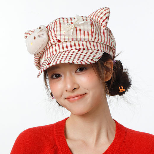 格纹小猫八角帽鸭舌帽-纪念日百货门店同款169146187 商品图2