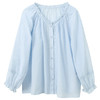 【桑蚕丝】三彩2026春季新款圆领花边衬衫小衫复古衬衣宽松上衣M 商品缩略图4