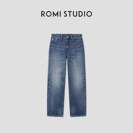 ROMI STUDIO“土耳其进口” 水洗做旧中腰微宽松牛仔裤 RWCAX85291 商品图0