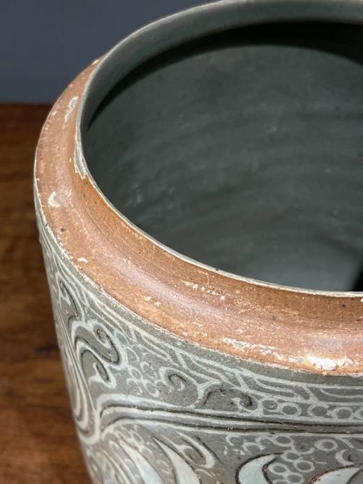 象嵌青瓷缠枝莲花纹筒形盖罐，顺丰包邮 商品图3