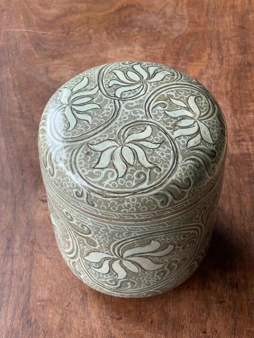 象嵌青瓷缠枝莲花纹筒形盖罐，顺丰包邮 商品图2