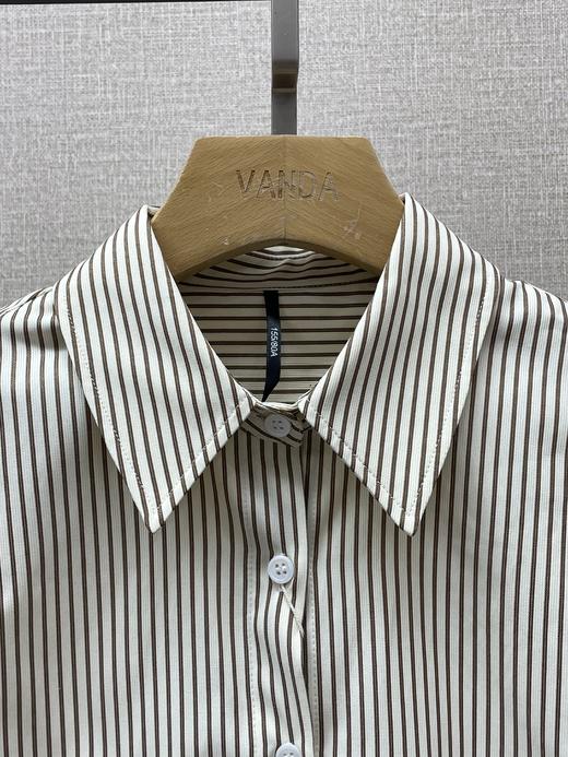 咖色休闲条纹衬衣 商品图1