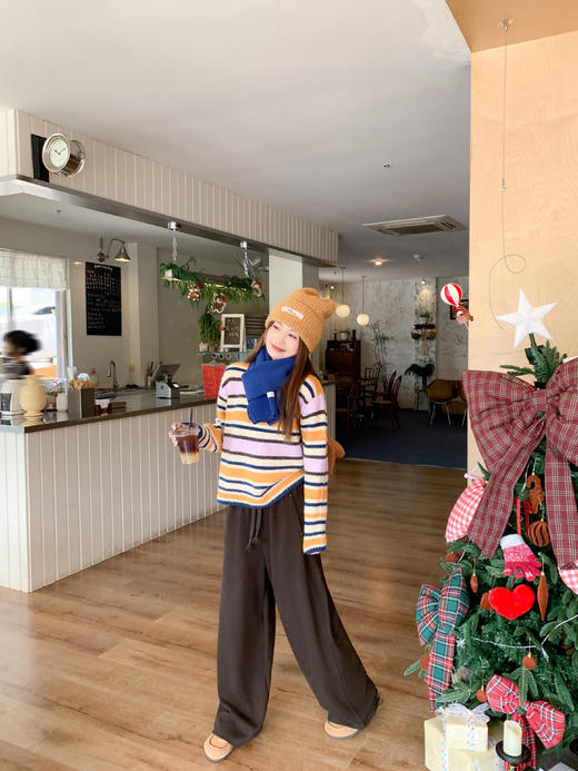 <曾小咸推荐>2.23现货秒杀 ！微信超特价！韩系撞色条纹设计毛衣 日常179.99 立减90 秒杀89.99！！ 商品图8