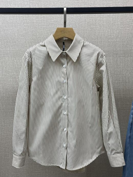 咖色休闲条纹衬衣 商品图0