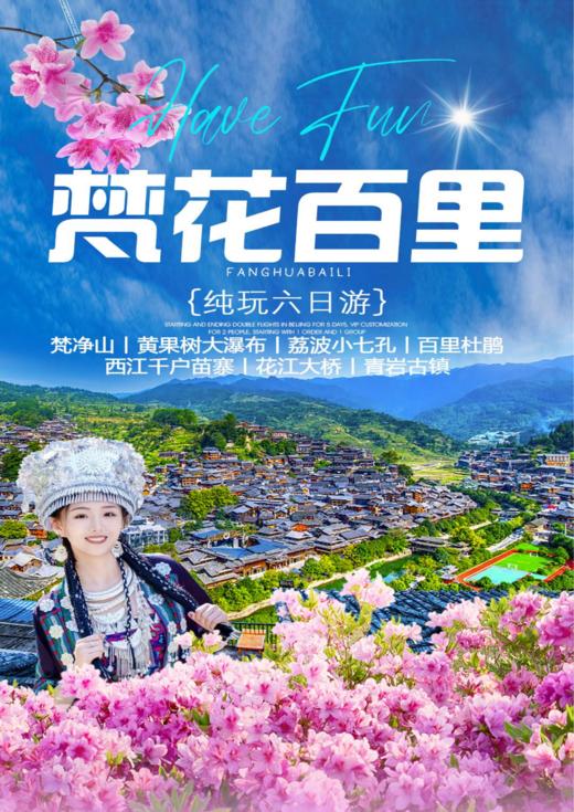 【3月】梵花百里精品入黔游 天天班 6日游  基础配置： 4正 不含门票！！！ 商品图0