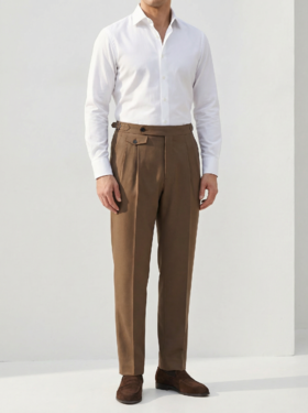 Hardy Minnis Super Gabardine 370克高克重嘎巴甸澳洲美丽诺羊毛意式工艺裤装