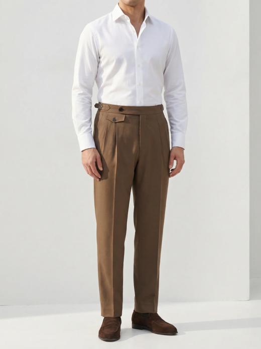 Hardy Minnis Super Gabardine 370克高克重嘎巴甸澳洲美丽诺羊毛意式工艺裤装 商品图0