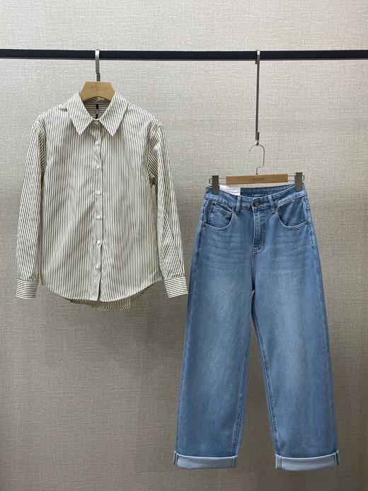 咖色休闲条纹衬衣 商品图6