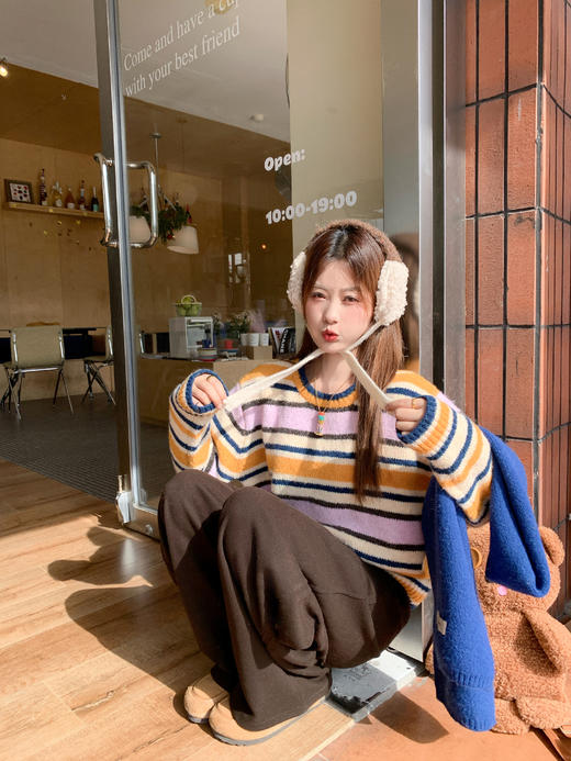 <曾小咸推荐>2.23现货秒杀 ！微信超特价！韩系撞色条纹设计毛衣 日常179.99 立减90 秒杀89.99！！ 商品图11