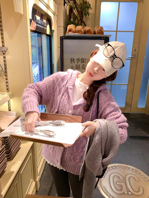 <曾小咸推荐>2.23现货秒杀 ！微信超特价！连帽毛针织开衫 日常259.99 立减140 秒杀119.99！！ 商品图5