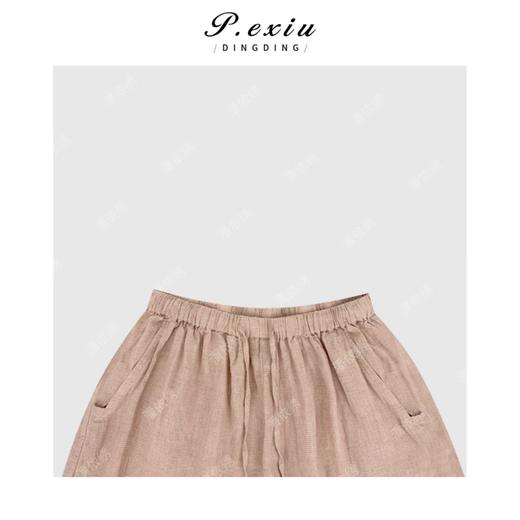 04-1潘依绣丁丁宠粉清凉松驰感亚麻显瘦阔腿休闲裤Q5247 商品图2