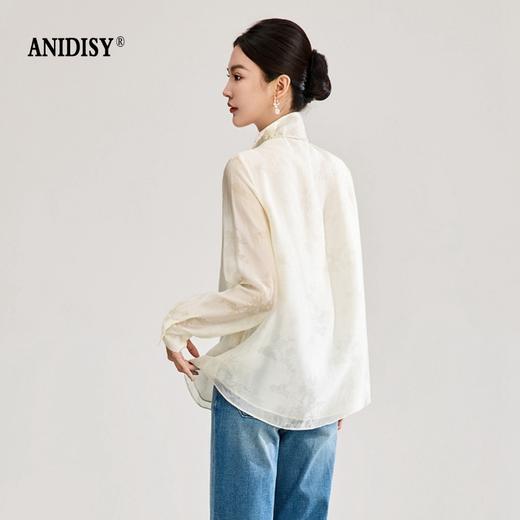 2026春装新中式立领长袖正襟一粒扣套头衬衫 商品图1