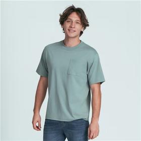 佐丹奴男装26年新款索罗娜弹力保型胸袋T恤衫01026222