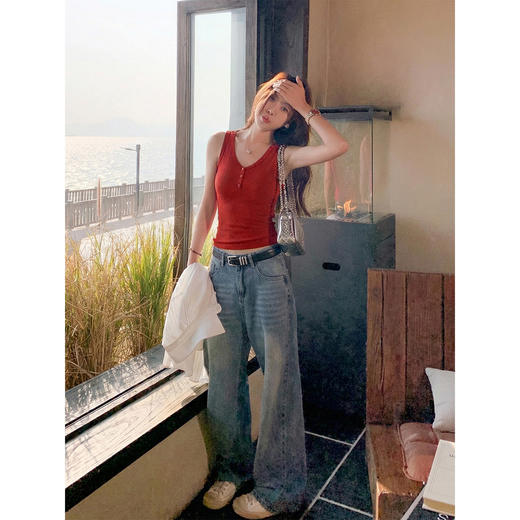<曾小咸推荐>韩系红色无袖背心女吊带上衣 商品图2
