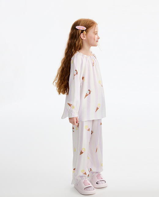 5楼爱儿童条纹冰激凌家居服长裤  AK142L431 商品图3