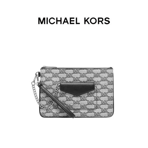 【品牌】 MK  Jet Set Item 大号印花金属链条手拿包黑色 商品图0