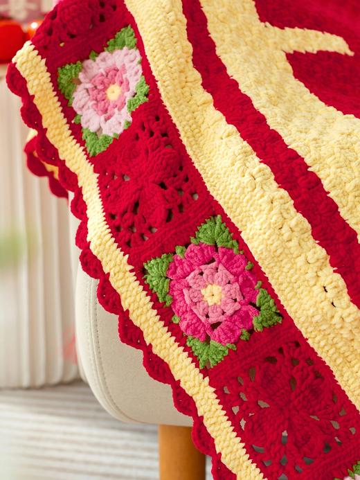 苏苏姐家欢囍盖毯手工diy编织钩针云小朵毛线团自制毯子材料包 商品图4