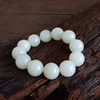 【天然正品】天然精品无杂裂约19.5-19.8MM俄料一级白和田玉圆珠手串20CM（弹力绳）260126NJM63 商品缩略图3
