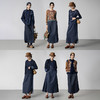 【林栖设计小店】丹宁主义|深牛仔蓝棉麻压褶简约百搭2026春新款半身裙T1961397 商品缩略图4