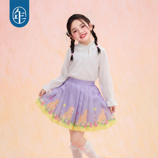 【云优选】年衣童装女童短裙春季新款中式古风马面裙半身裙汉春意融融短裙 商品图2
