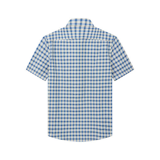 德鲨鲨鱼男士短袖衬衫2026夏季新款格子上衣男装休闲衬衣 商品图1