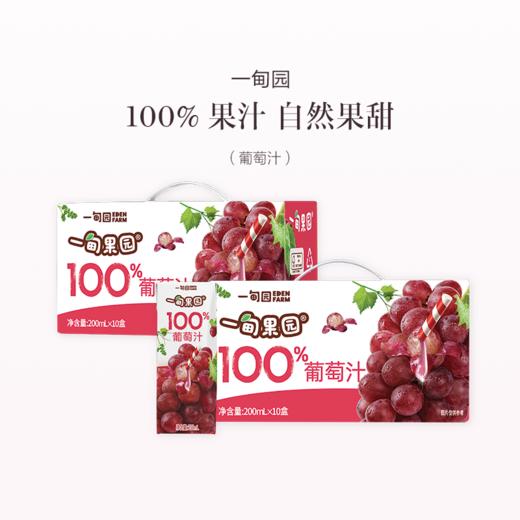品牌直发 一甸园 一甸果园100%葡萄汁 200mLx10盒/箱 1箱装/2箱装 商品图1