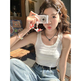 <曾小咸推荐>韩系白色百搭修身吊带背心女