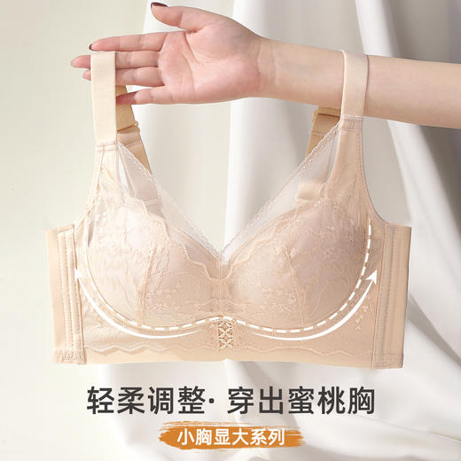 雅黛俪女士文胸小胸聚拢显大性感蕾丝上薄下厚杯收副乳内衣胸罩 商品图2