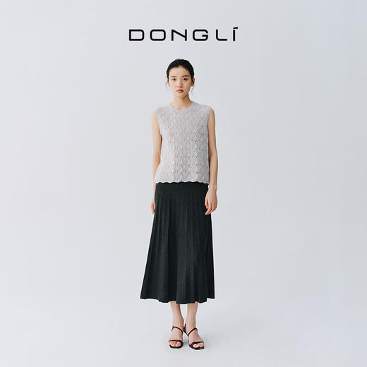 东黎 • 复苏的呼吸 山羊绒女士圆领镂空轻盈透气春季百搭背心 6029 商品图1