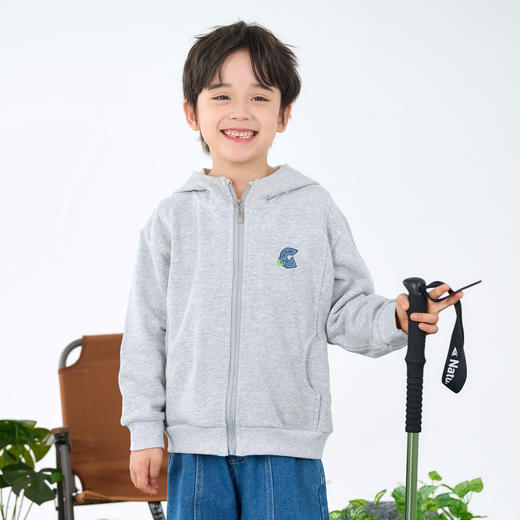 【10A抗菌】棉花堂春款牛仔刺绣标俏皮萌趣针织连帽外套童装FA61058 商品图5