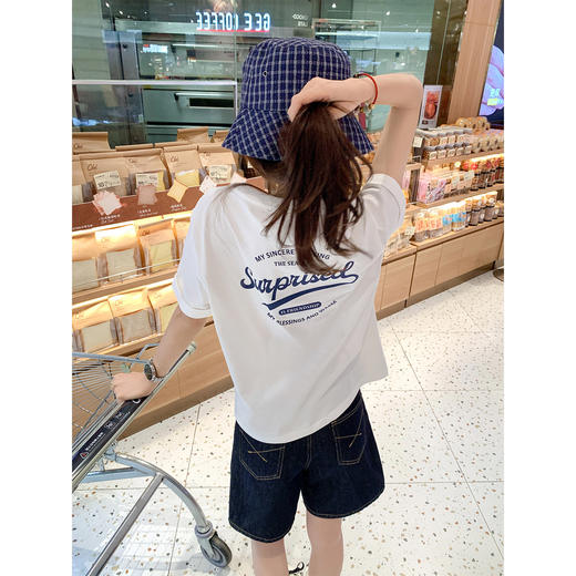 <曾小咸推荐>韩系字母印花短袖女t恤上衣 商品图4